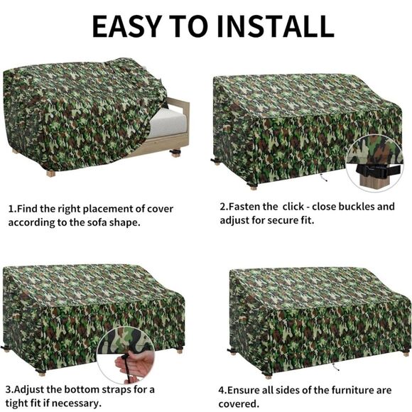 NWT Easy-Going Waterproof Patio Sofa Furniture Cover 79", Camouflage Outdoor - Picture 2 of 7